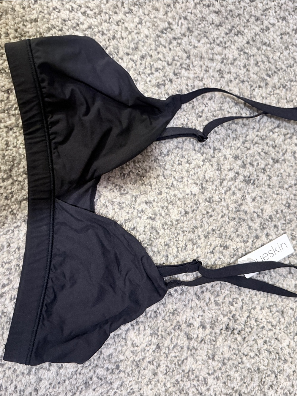 Black Triangle Bralette - Simple Strappy Design